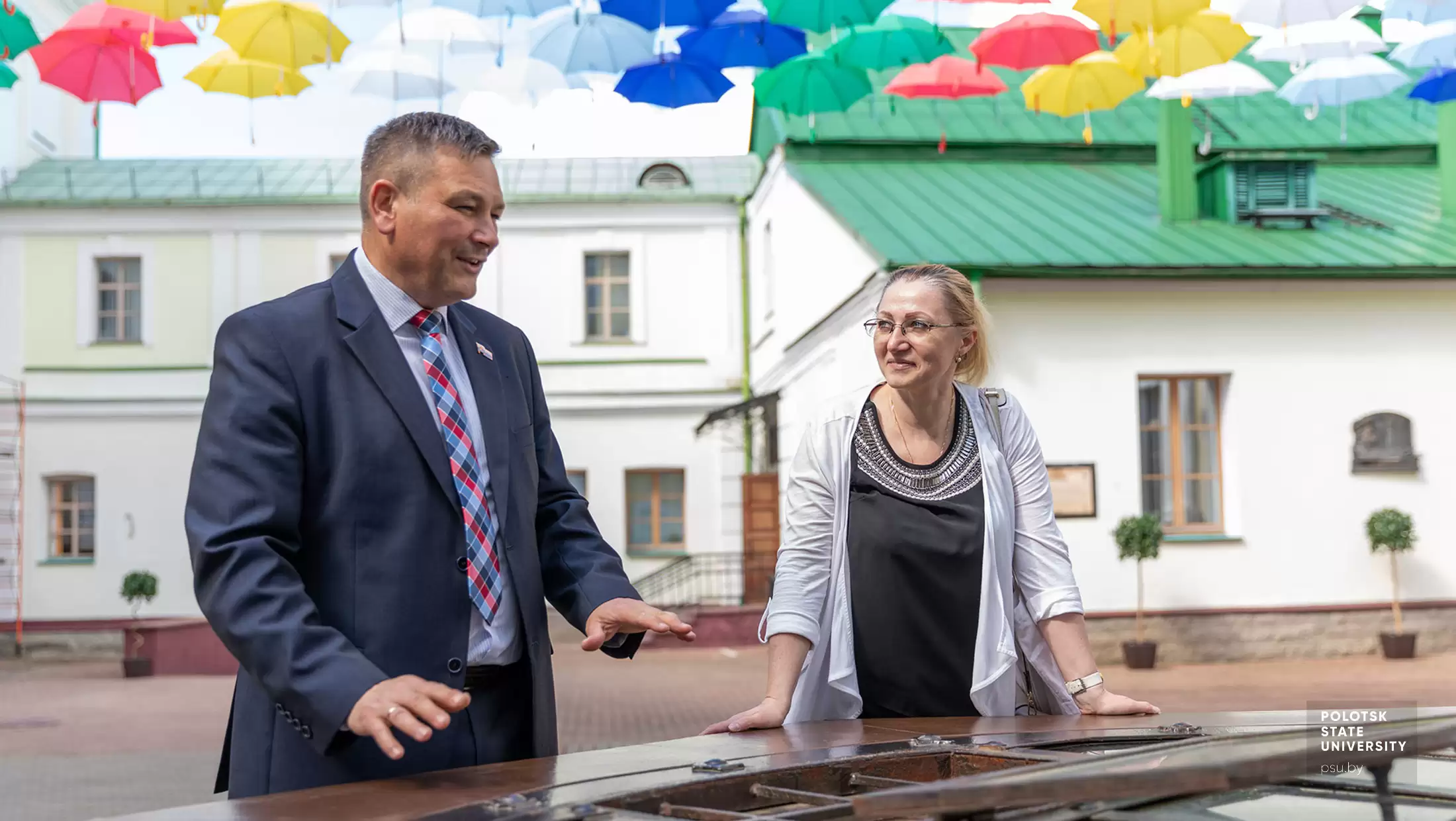 Делегация Новгородской области в Полоцком коллегиуме - А.Г. Митюнов и О.Н. Васильева