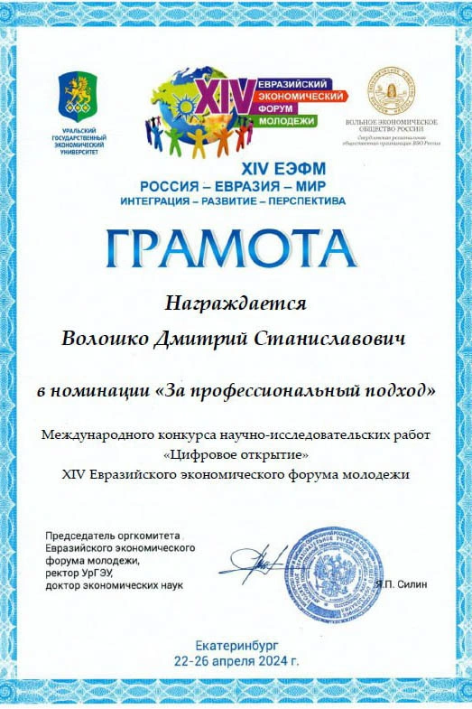 Диплом Дмитрия Волошко