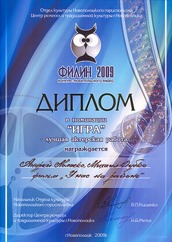 Диплом «Филин-2009» Диплом «Филин-2009»