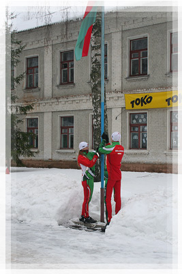 Праздник «Новополоцкая лыжня-2012» - Поднятие флага РБ