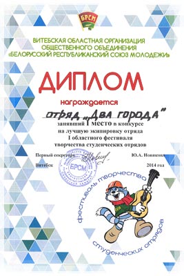 Диплом. Конкурс на лучшую экипировку отряда Диплом. Конкурс на лучшую экипировку отряда