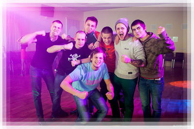 Party dedicated to Defender of the Fatherland Day - Cheerful company Party dedicated to Defender of the Fatherland Day - Cheerful company