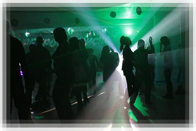 Dancing in the disco hall of the new building Dancing in the disco hall of the new building
