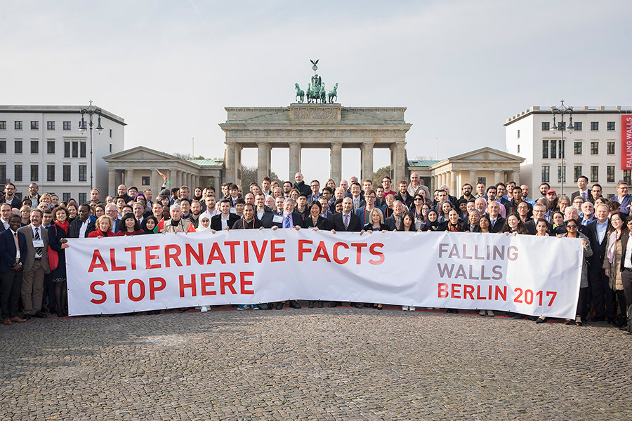 The participants of the international competition «Falling Walls» – 2017 in Berlin The participants