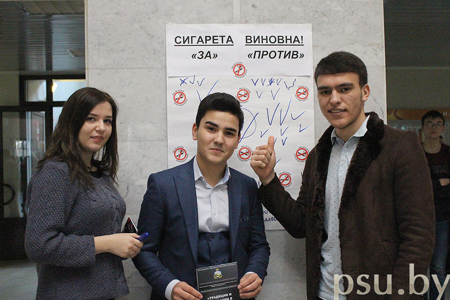 Студентка Алеся Пашкова, провела опрос «За» или «Против» виновности сигареты Студентка Алеся Пашкова