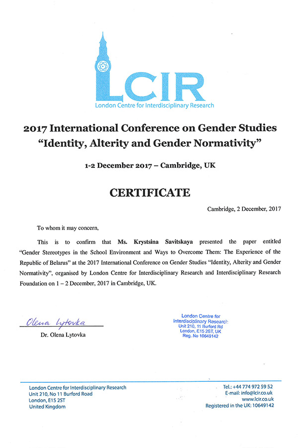 The certificate The certificate