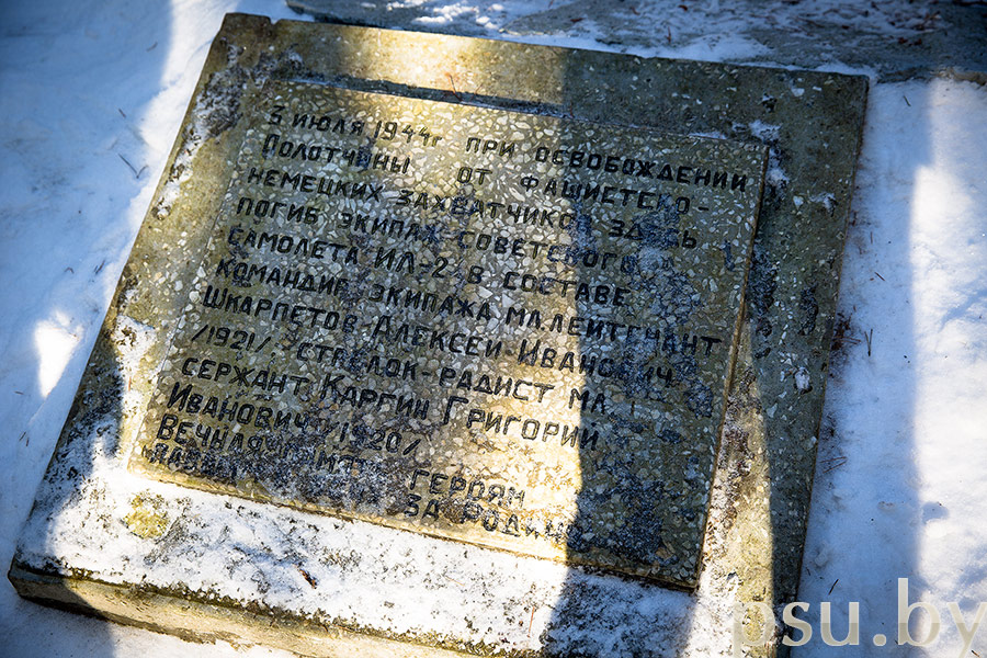 Мемориальный знак на месте гибели самолёта-штурмовика Ил-2 Мемориальный знак на месте гибели самолёта Ил-2