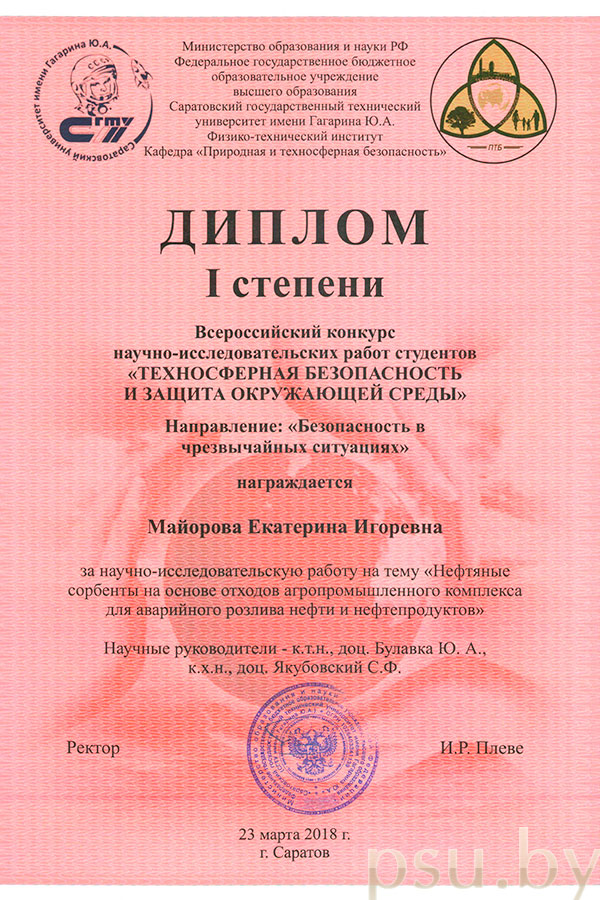 E. Mayorova’s Diploma E. Mayorova’s Diploma