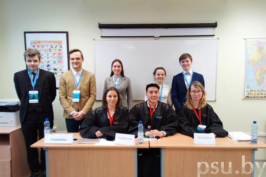 The team of Polotsk State University with judges