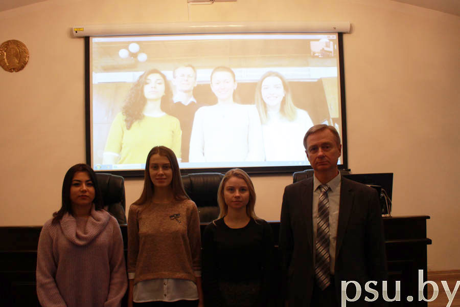 A group photo of the participants in the student scientific battles: Belarus vs. Ukraine A group photo of the participants in the student scientific battles