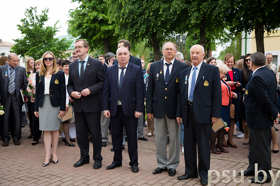 The university and city administration at a festive opening ceremony of a new resurrected historical object – “Rector’s entrance” The university and city administration