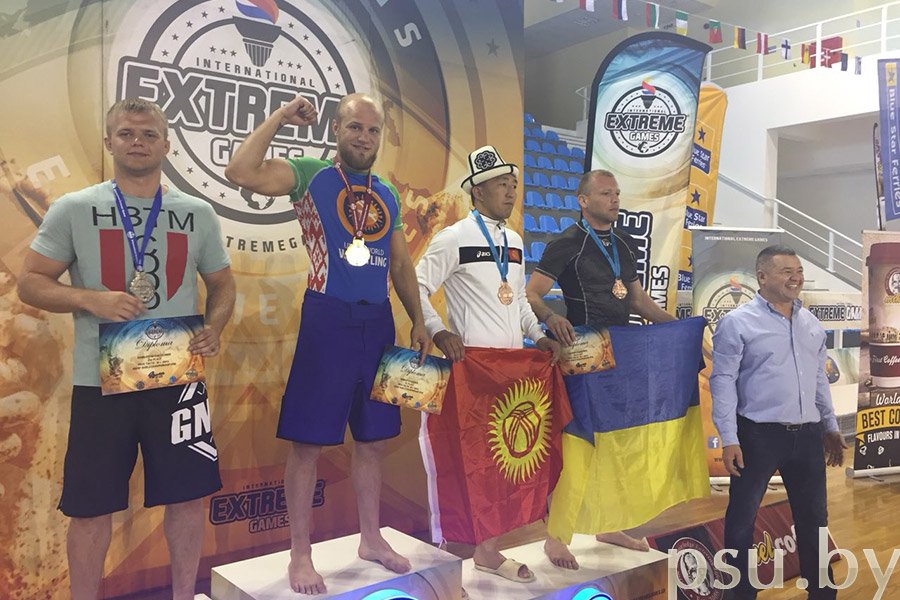Aliaksandr Danilchanka (the leftmost) is a silver medalist in grappling Aliaksandr Danilchanka