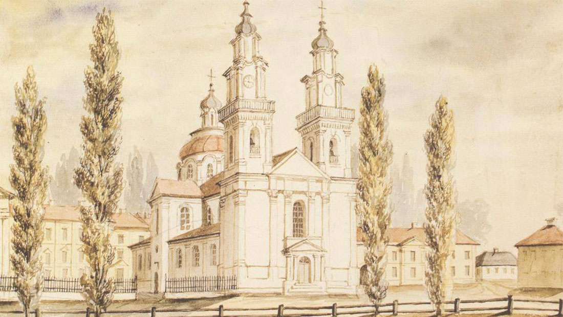 Николаевский собор и здания кадетского корпуса на рисунке Наполеона Орды (1876) Николаевский собор и здания кадетского корпуса на рисунке Наполеона Орды (1876)