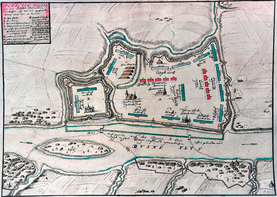 План Полоцка 1707 г. План Полоцка 1707 г.